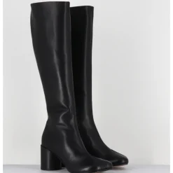 New MM6 MAISON MARGIELA Bottes anatomiques surpiqûre frontale en cuir - S59WW0110 T8013 NOIR