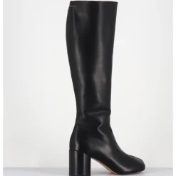 New MM6 MAISON MARGIELA Bottes anatomiques surpiqûre frontale en cuir - S59WW0110 T8013 NOIR