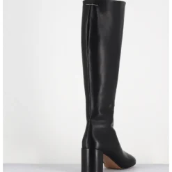 New MM6 MAISON MARGIELA Bottes anatomiques surpiqûre frontale en cuir - S59WW0110 T8013 NOIR