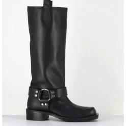 Outlet ORMEDA Bottes bikers bout carré en cuir - 1613 YORK NERO NOIR