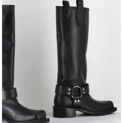 Outlet ORMEDA Bottes bikers bout carré en cuir - 1613 YORK NERO NOIR