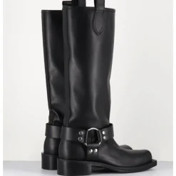 Outlet ORMEDA Bottes bikers bout carré en cuir - 1613 YORK NERO NOIR