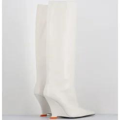 Sale 3JUIN Bottes bout pointu en cuir talon compensé y2k - NUMA OXFORD IVORY BLANC