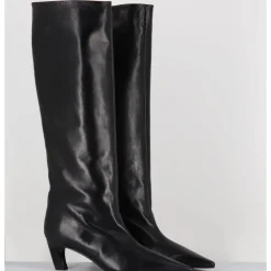 New THEA MIKA Bottes bout pointu en cuir petit talon - TMC480B NATUR NERO NOIR