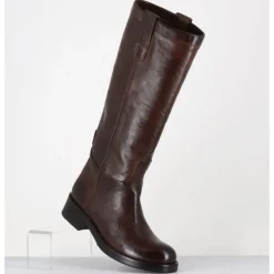Sale LA BOTTEGA DI LISA Bottes cavalières en cuir - 5512 BUF BIRRA MARRON
