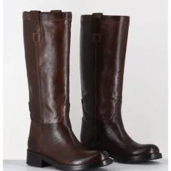 Sale LA BOTTEGA DI LISA Bottes cavalières en cuir - 5512 BUF BIRRA MARRON