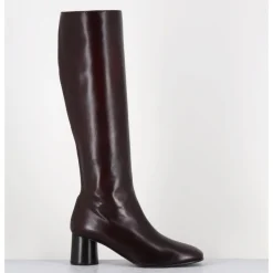 Outlet GARRICE LAB Bottes en agneau plongé x talon graphique - GARDONE NAPPA RUST BORDEAU