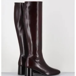 Outlet GARRICE LAB Bottes en agneau plongé x talon graphique - GARDONE NAPPA RUST BORDEAU