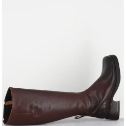 Sale E8 BY MIISTA Bottes en cuir brossé bout carré petit talon - BRUNILHDA BROWN TALL MARRON