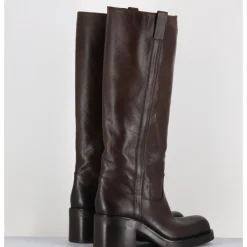 Outlet ELENA IACHI Bottes en cuir froissé - E4047 SENECA MORO MARRON
