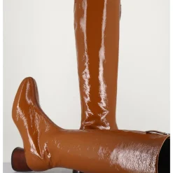 Outlet HALMANERA Bottes en cuir naplak marron - CAREN08 FAGGIO CAMEL