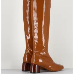 Outlet HALMANERA Bottes en cuir naplak marron - CAREN08 FAGGIO CAMEL