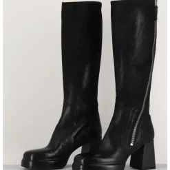 Hot MOMA Bottes en cuir à zip - DW336 NERO NOIR