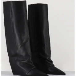 Outlet VIC MATIE Bottes en cuir bout pointu compensées - 1F2554D DAYTONA BLACK NOIR