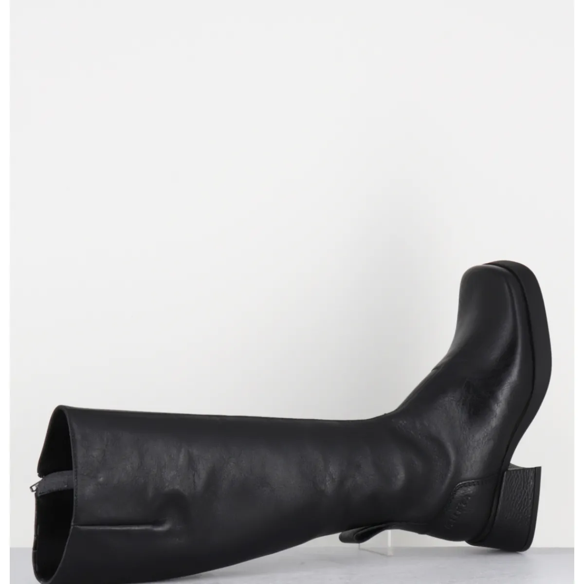 Online E8 BY MIISTA Bottes en cuir bout carré petit talon - BRUNILHDA BLACK TALL NOIR