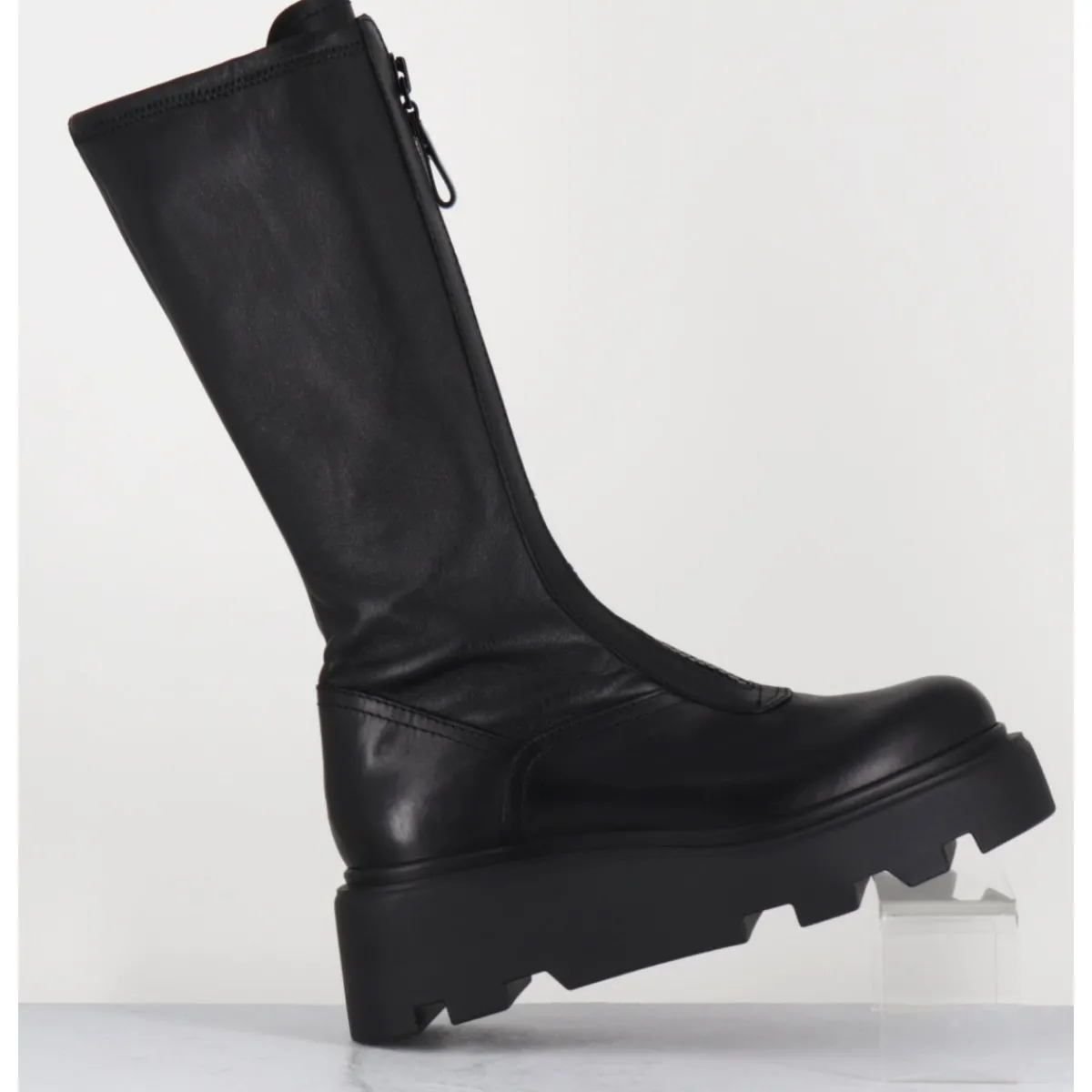 Outlet PREMIATA Bottes en cuir stretch & zip central - M6622 RANCH NERO NOIR