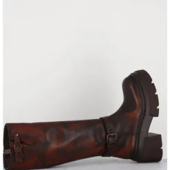 New ELENA IACHI Bottes en cuir vieilli semelle légère - E3772H24 BETA CUOIO MARRON