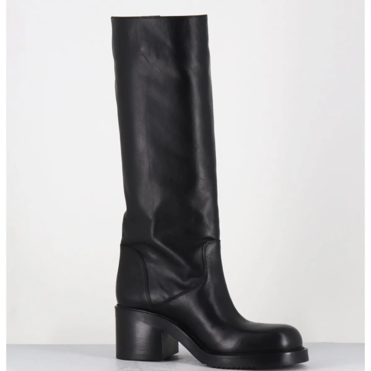 Clearance ELENA IACHI Bottes esprit bikers en cuir - E4050-L NATURE NERO NOIR