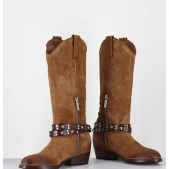 New LA BOTTEGA DI LISA Bottes esprit tiag en daim bracelet amovible - TEX CROSTA BRUCCIATO CAMEL