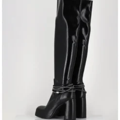 GARRICE LAB Bottes hautes cuir & bijou à plateforme - WONDER GLOVE NERO NOIR
