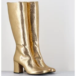 New GARRICE LAB Bottes 60s en cuir métallisé cotte de maille doré - AH2983 DIAMANTE ORO DORE