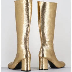 New GARRICE LAB Bottes 60s en cuir métallisé cotte de maille doré - AH2983 DIAMANTE ORO DORE