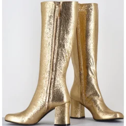 New GARRICE LAB Bottes 60s en cuir métallisé cotte de maille doré - AH2983 DIAMANTE ORO DORE