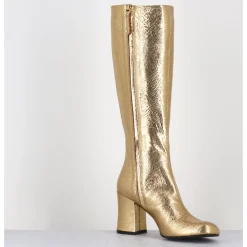 New GARRICE LAB Bottes 60s en cuir métallisé cotte de maille doré - AH2983 DIAMANTE ORO DORE