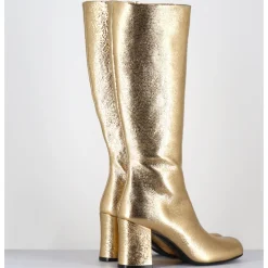 New GARRICE LAB Bottes 60s en cuir métallisé cotte de maille doré - AH2983 DIAMANTE ORO DORE