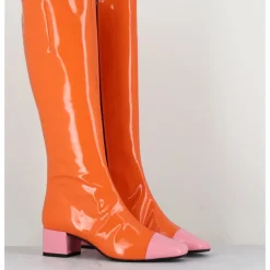 Outlet CAREL Bottes 60s vernis & rose - MALAGA VERNIS MANDARINE ORANGE