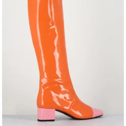 Outlet CAREL Bottes 60s vernis & rose - MALAGA VERNIS MANDARINE ORANGE
