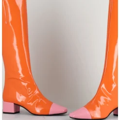 Outlet CAREL Bottes 60s vernis & rose - MALAGA VERNIS MANDARINE ORANGE