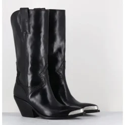 Discount JO GHOST Bottes santiags en cuir serpent & bout métal - 4912 DIVER NERO NOIR