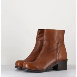 MOMA Bottine en cuir camel - 1CW347 COGNAC