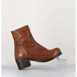 MOMA Bottine en cuir camel - 1CW347 COGNAC