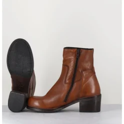MOMA Bottine en cuir camel - 1CW347 COGNAC