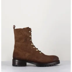 Online JO GHOST Bottines à boutonnière en daim marron brossé - 2738 PEACH SANDALO TAUPE