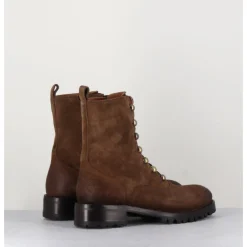 Online JO GHOST Bottines à boutonnière en daim marron brossé - 2738 PEACH SANDALO TAUPE