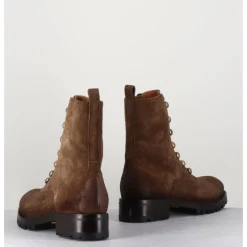 Online JO GHOST Bottines à boutonnière en daim marron brossé - 2738 PEACH SANDALO TAUPE