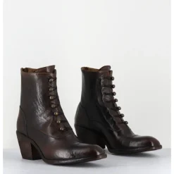 Discount OFFICINE CREATIVE Bottines à boutons esprit XIXe en cuir brossé - SYDNE005 T.CAFFE MARRON
