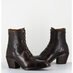 Discount OFFICINE CREATIVE Bottines à boutons esprit XIXe en cuir brossé - SYDNE005 T.CAFFE MARRON