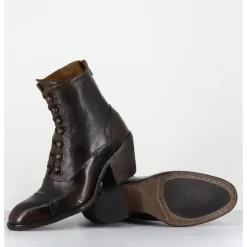Discount OFFICINE CREATIVE Bottines à boutons esprit XIXe en cuir brossé - SYDNE005 T.CAFFE MARRON