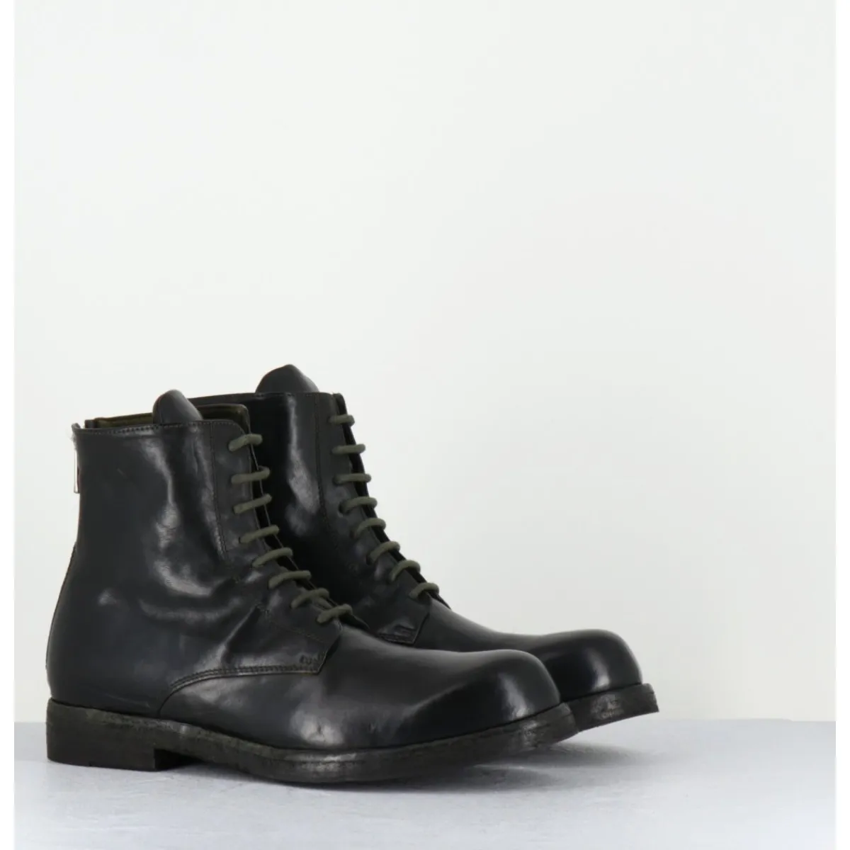 Discount OFFICINE CREATIVE Bottines à lacets en cuir kaki lavées - BULLA DD 302 T.SAFARI