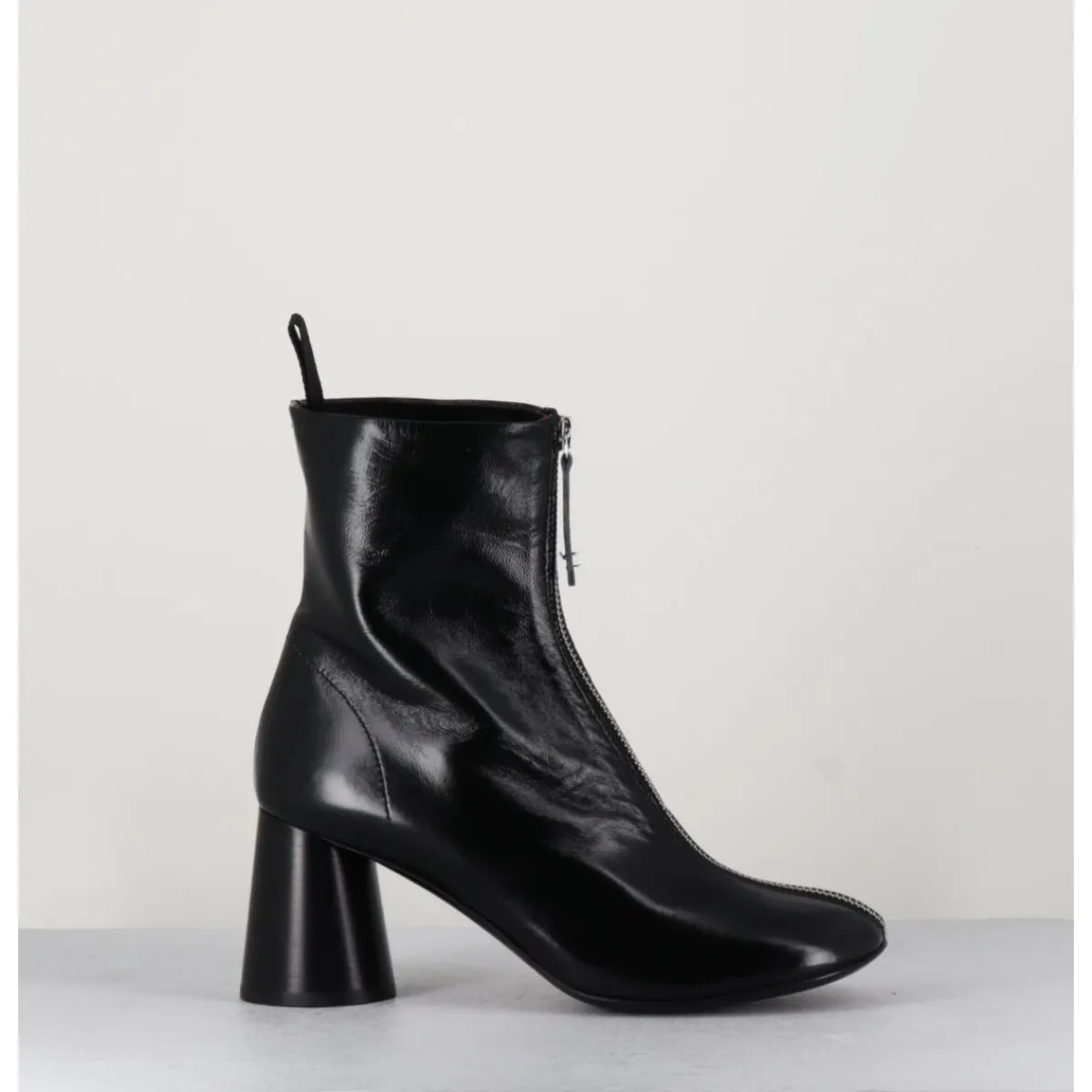 Sale HALMANERA Bottines en cuir brillant très souple - ACE07 NERO NOIR