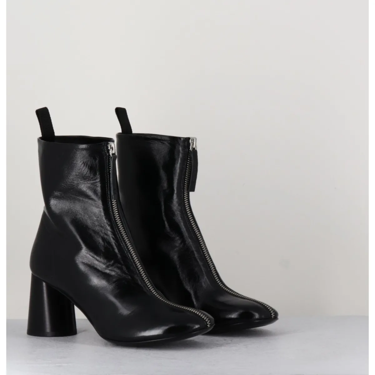 Sale HALMANERA Bottines en cuir brillant très souple - ACE07 NERO NOIR