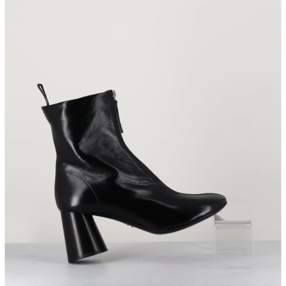 Sale HALMANERA Bottines en cuir brillant très souple - ACE07 NERO NOIR