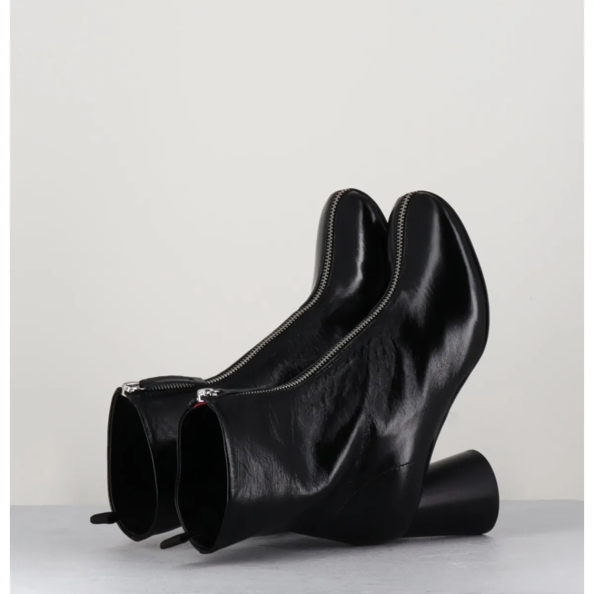 Sale HALMANERA Bottines en cuir brillant très souple - ACE07 NERO NOIR