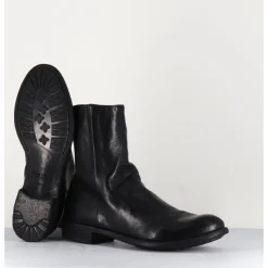 New OFFICINE CREATIVE Bottines en cuir & arrière stretch - MARS043 NERO NOIR