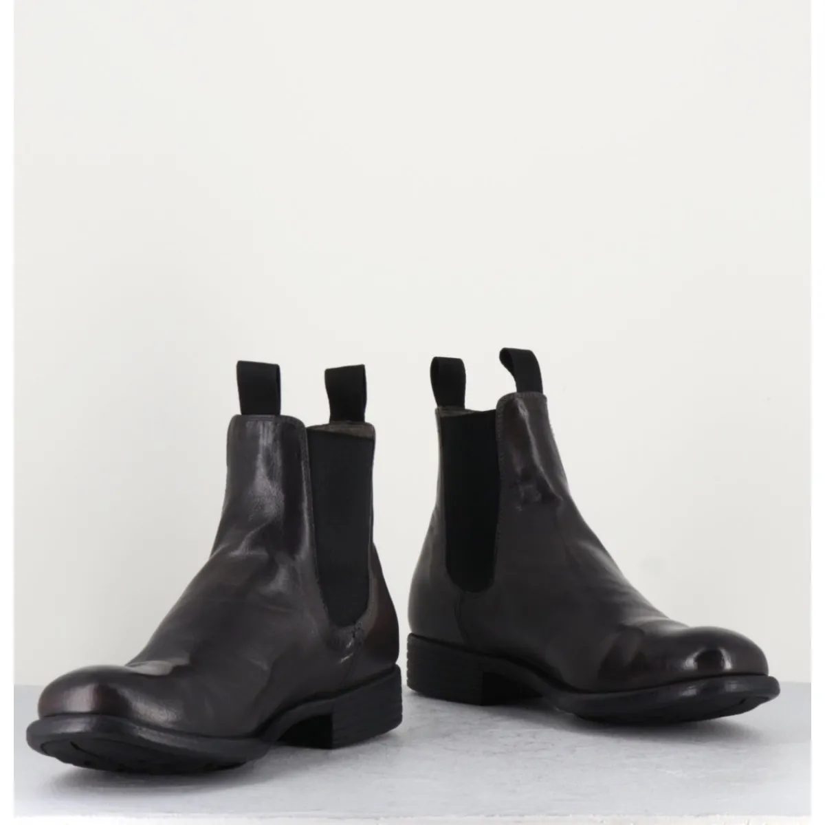 New OFFICINE CREATIVE Bottines en cuir souple -Anthracite - CALIXTE004 Magnet MARRON