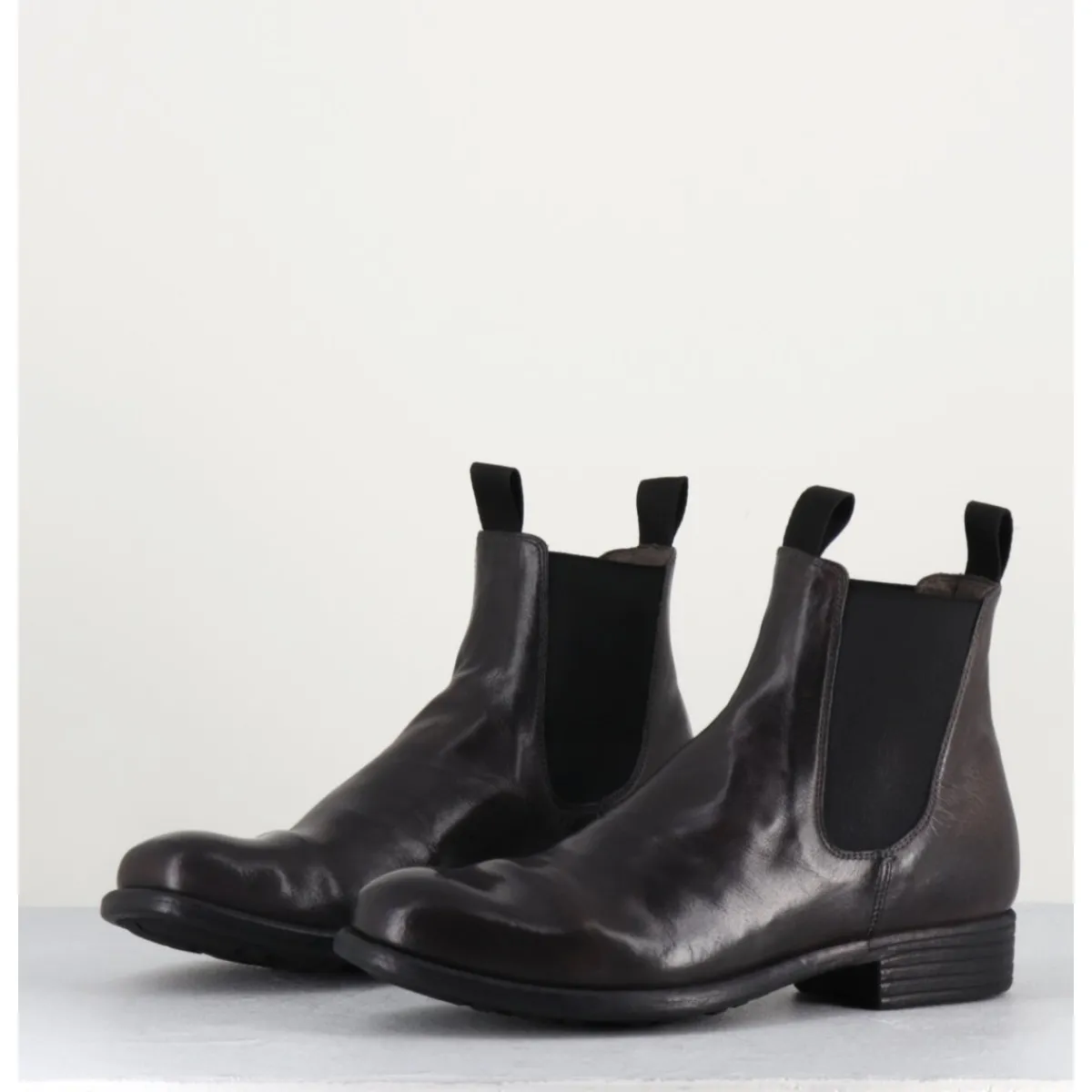 New OFFICINE CREATIVE Bottines en cuir souple -Anthracite - CALIXTE004 Magnet MARRON